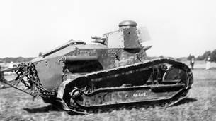 Sveriges första stridsvagn franska Renault FT Putte
